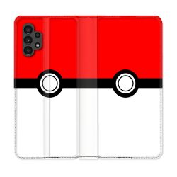 Housse Cuir Portefeuille pour Samsung Galaxy A13 4G Pokemon Pokeball