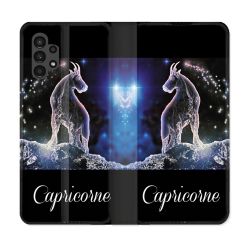 Housse Cuir Portefeuille pour Samsung Galaxy A13 4G Signe Zodiaque 2 Capricorne