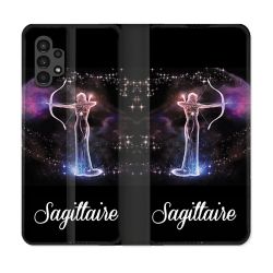 Housse Cuir Portefeuille pour Samsung Galaxy A13 4G Signe Zodiaque 2 Sagittaire