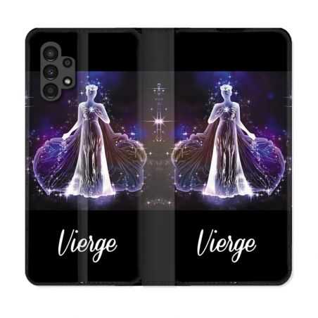 Housse Cuir Portefeuille pour Samsung Galaxy A13 4G Signe Zodiaque 2 Vierge