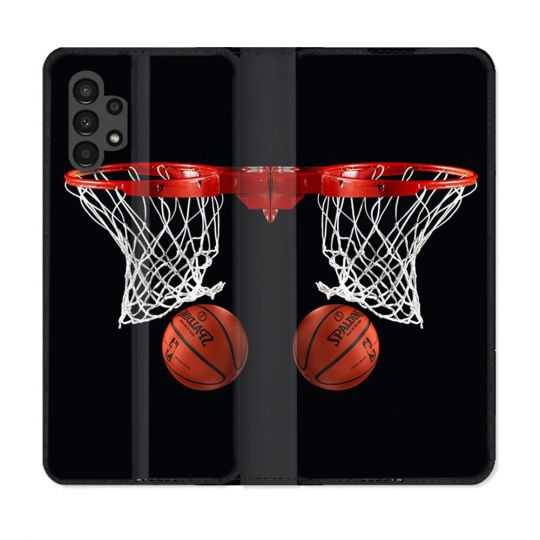 Housse Cuir Portefeuille pour Samsung Galaxy A13 4G Sport Basket Panier