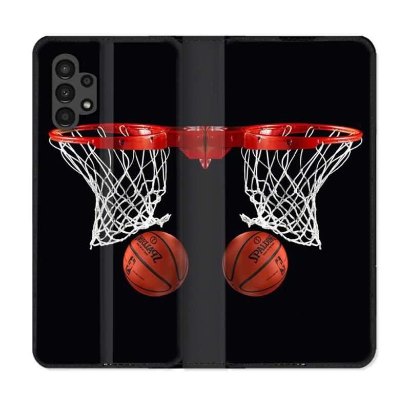 Housse Cuir Portefeuille pour Samsung Galaxy A13 4G Sport Basket Panier