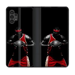 Housse Cuir Portefeuille pour Samsung Galaxy A13 4G Sport Basketeur