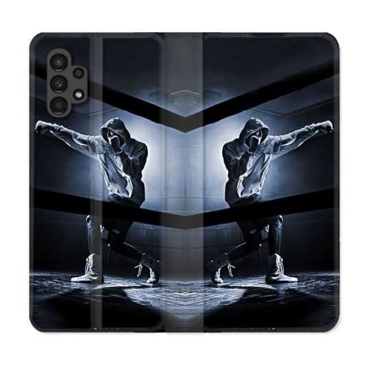 Housse Cuir Portefeuille pour Samsung Galaxy A13 4G Sport Boxe Poing