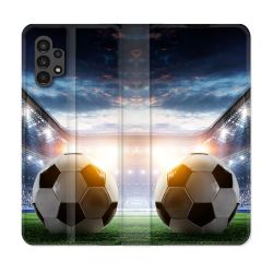 Housse Cuir Portefeuille pour Samsung Galaxy A13 4G Sport Football Stade