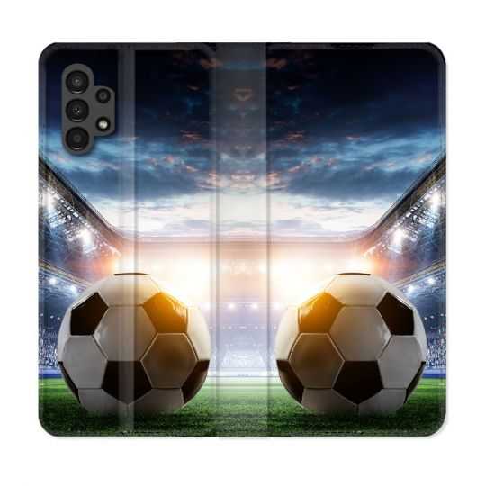 Housse Cuir Portefeuille pour Samsung Galaxy A13 4G Sport Football Stade