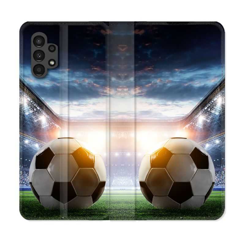 Housse Cuir Portefeuille pour Samsung Galaxy A13 4G Sport Football Stade