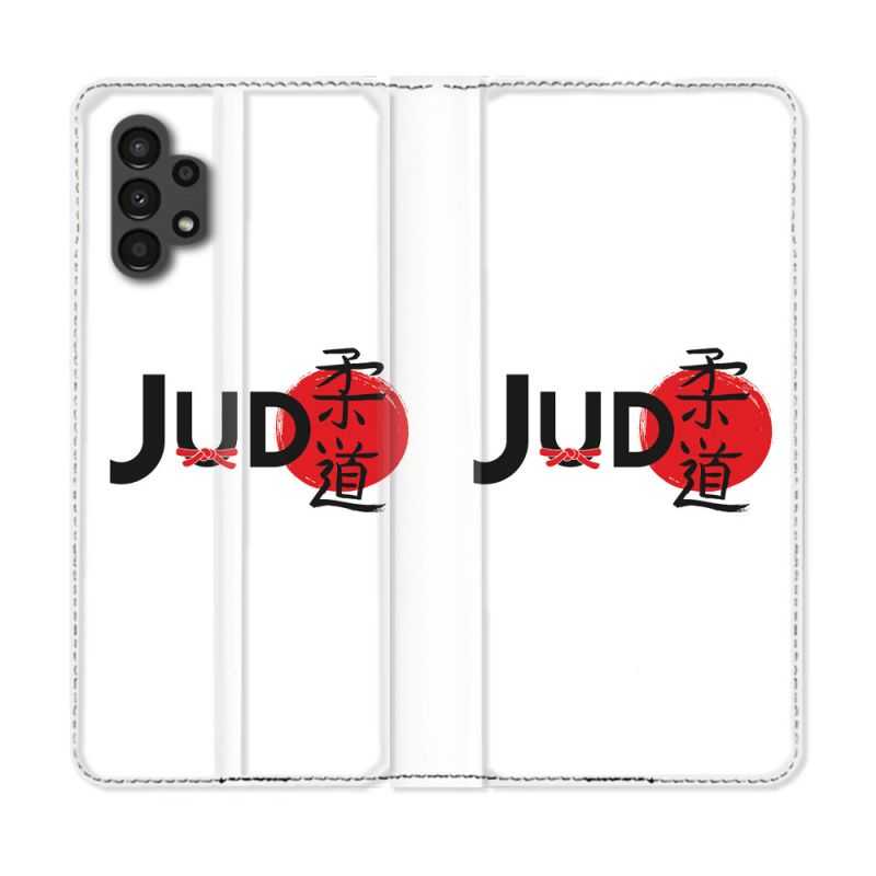 Housse Cuir Portefeuille pour Samsung Galaxy A13 4G Sport Judo Logo