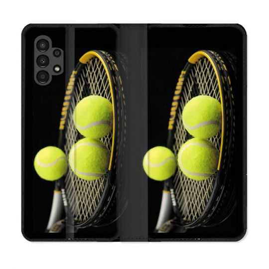 Housse Cuir Portefeuille pour Samsung Galaxy A13 4G Sport Tennis Balls