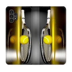 Housse Cuir Portefeuille pour Samsung Galaxy A13 4G Sport Tennis Reflet