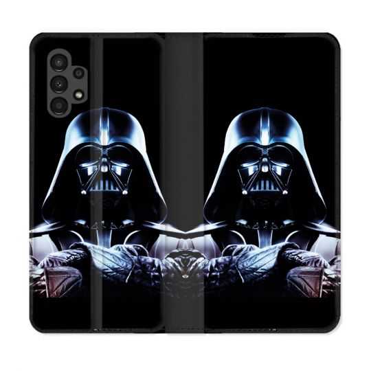 Housse Cuir Portefeuille pour Samsung Galaxy A13 4G Star Wars - Dark Vador Noir