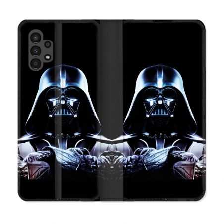 Housse Cuir Portefeuille pour Samsung Galaxy A13 4G Star Wars - Dark Vador Noir