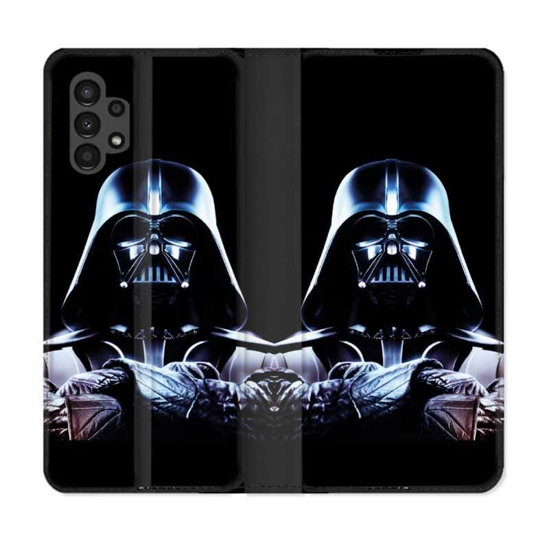 Housse Cuir Portefeuille pour Samsung Galaxy A13 4G Star Wars - Dark Vador Noir