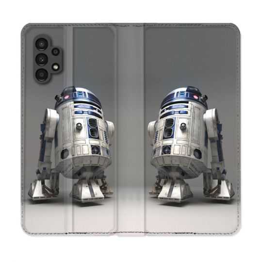 Housse Cuir Portefeuille pour Samsung Galaxy A13 4G Star Wars - R2D2