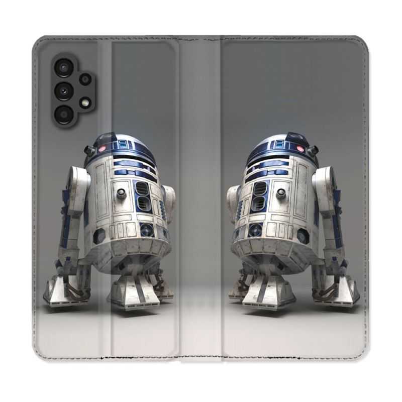 Housse Cuir Portefeuille pour Samsung Galaxy A13 4G Star Wars - R2D2