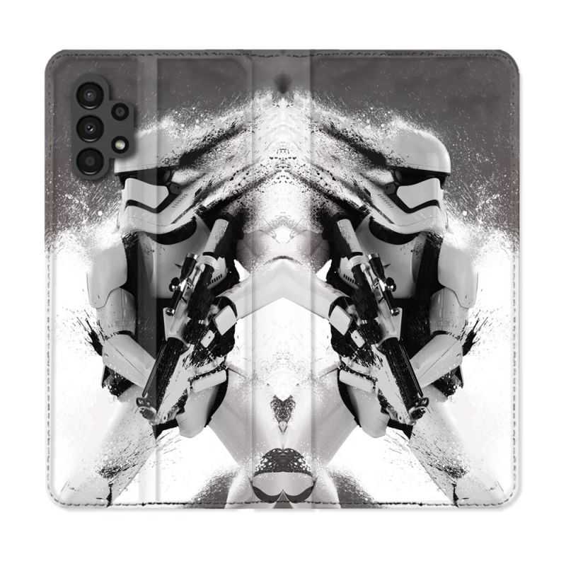 Housse Cuir Portefeuille pour Samsung Galaxy A13 4G Star Wars - Trooper