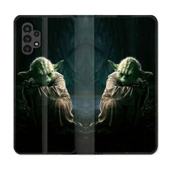 Housse Cuir Portefeuille pour Samsung Galaxy A13 4G Star Wars - Yoda sombre
