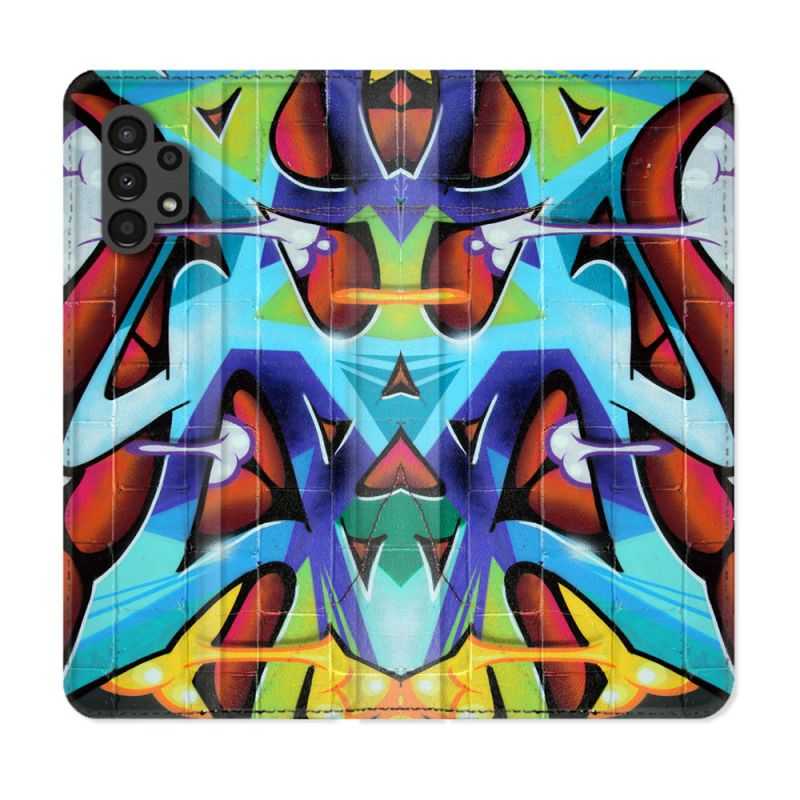 Housse Cuir Portefeuille pour Samsung Galaxy A13 4G Street Art Graf Color