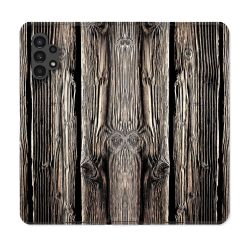 Housse Cuir Portefeuille pour Samsung Galaxy A13 4G Texture Bois