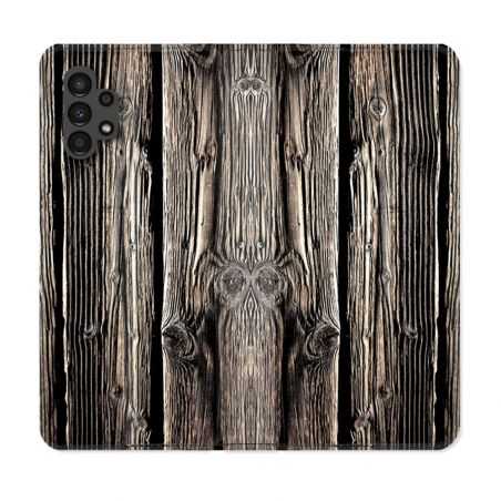 Housse Cuir Portefeuille pour Samsung Galaxy A13 4G Texture Bois