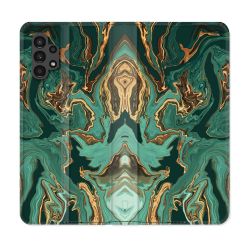 Housse Cuir Portefeuille pour Samsung Galaxy A13 4G Texture Marbre Vert