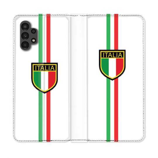 Housse Cuir Portefeuille pour Samsung Galaxy A13 4G Voyage Italie 3 Blanc