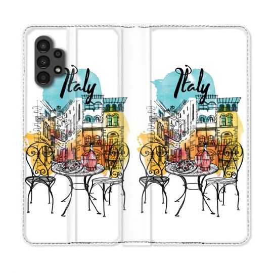 Housse Cuir Portefeuille pour Samsung Galaxy A13 4G Voyage Italie Vintage
