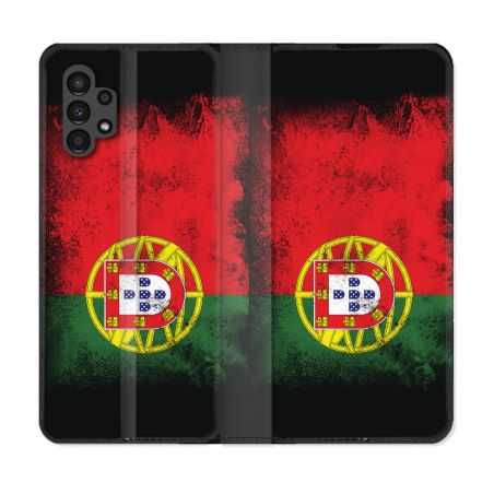 Housse Cuir Portefeuille pour Samsung Galaxy A13 4G Voyage Portugal Drapeau