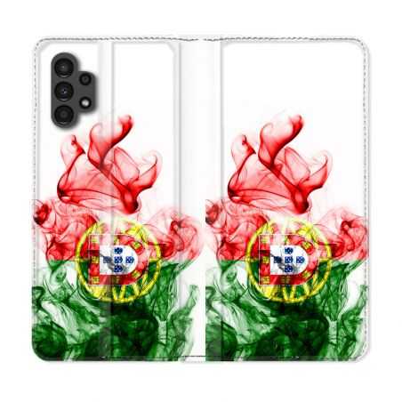 Housse Cuir Portefeuille pour Samsung Galaxy A13 4G Voyage Portugal Flamme