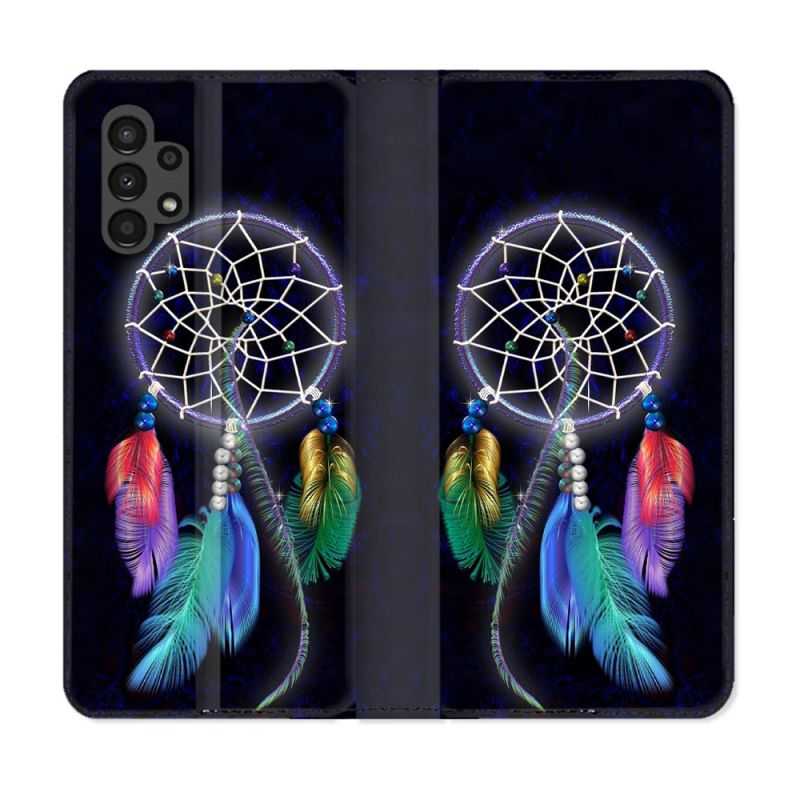 Housse Cuir Portefeuille pour Samsung Galaxy A13 4G Zen Attrape Reve Multicolore
