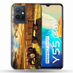 Coque Pour Vivo Y55 5G Agriculture Tracteur Color
