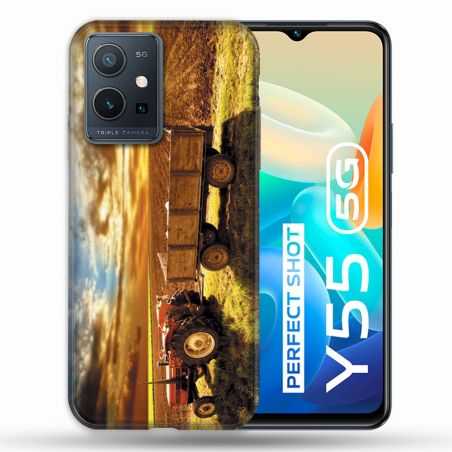 Coque Pour Vivo Y55 5G Agriculture Tracteur Color