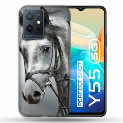 Coque Pour Vivo Y55 5G Animal Cheval Blanc