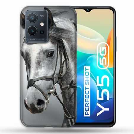 Coque Pour Vivo Y55 5G Animal Cheval Blanc