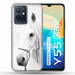Coque Pour Vivo Y55 5G Animal Cheval Cristal