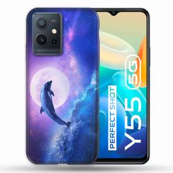 Coque Pour Vivo Y55 5G Animal Dauphin Vague