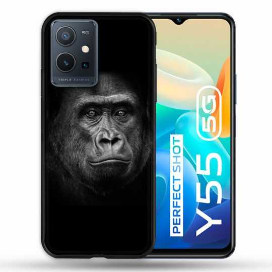 Coque Pour Vivo Y55 5G Animal Gorille Noir