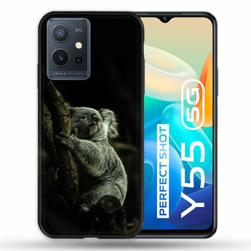 Coque Pour Vivo Y55 5G Animal Koala Noir