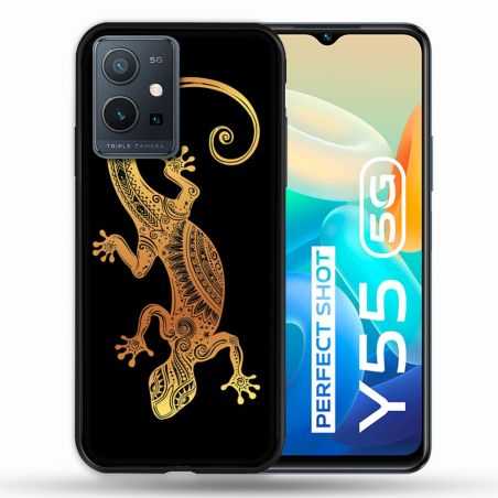 Coque Pour Vivo Y55 5G Animal Lezard Noir