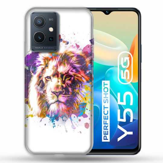 Coque Pour Vivo Y55 5G Animal Lion Tag