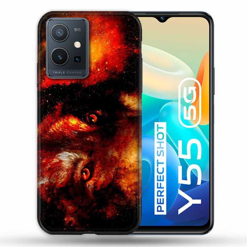 Coque Pour Vivo Y55 5G Animal Loup Espace