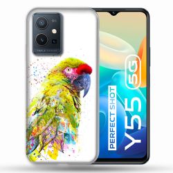 Coque Pour Vivo Y55 5G Animal Perroquet Jaune