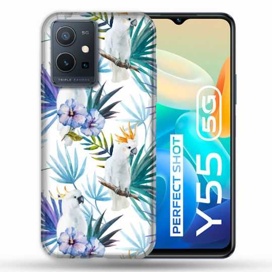 Coque Pour Vivo Y55 5G Animal Perroquet Peinture