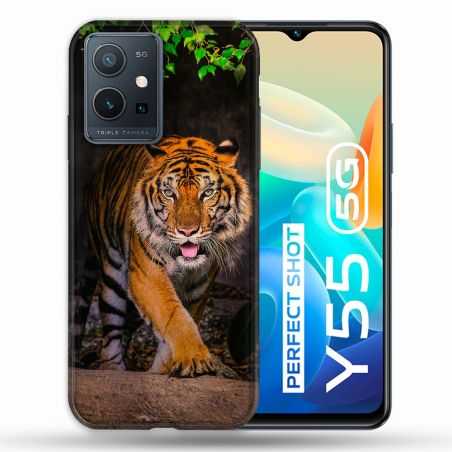 Coque Pour Vivo Y55 5G Animal Tigre Jungle