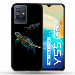 Coque Pour Vivo Y55 5G Animal Tortue Noire multicolore