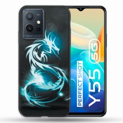 Coque Pour Vivo Y55 5G Fantastique Dragon Bleu