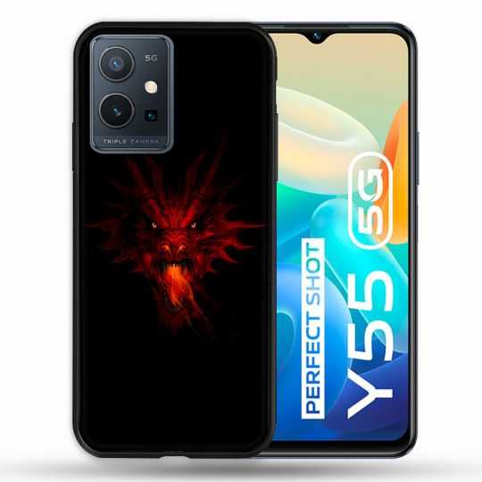 Coque Pour Vivo Y55 5G Fantastique Dragon Feu