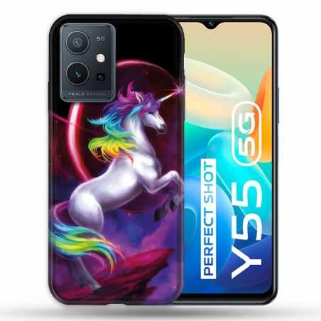 Coque Pour Vivo Y55 5G Fantastique Licorne Arc en ciel