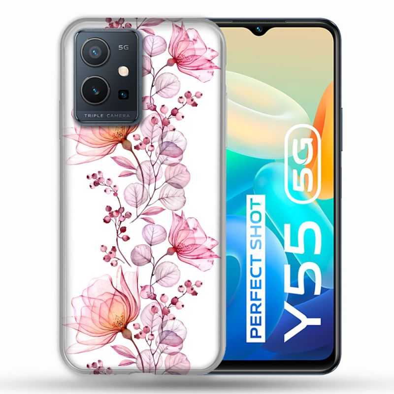 Coque Pour Vivo Y55 5G Fleur Eclosion