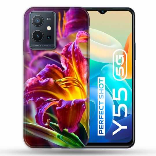 Coque Pour Vivo Y55 5G Fleur Lys Color